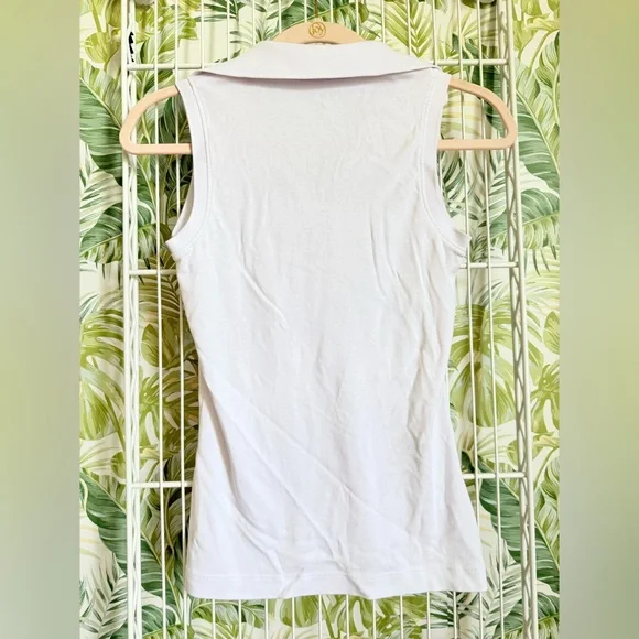 Lilly Pulitzer Classic Resort White and Pink Polo Tank - Picture 4 of 6